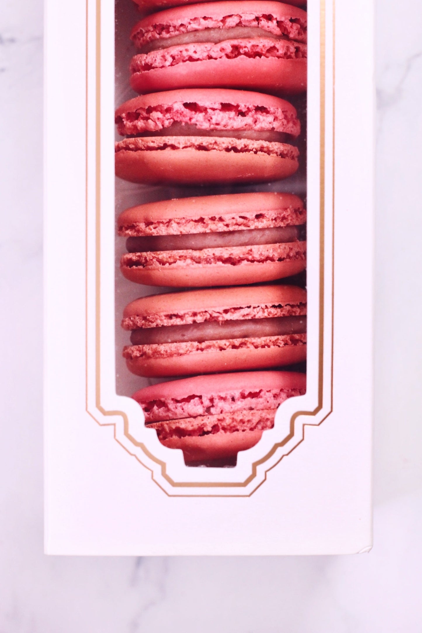 Macaron Gift Box - 14 Strawberry Macarons - Mailbox Macarons